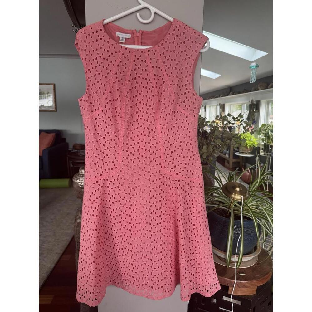 Bhoon Times Coral Eylet Fit and Flare London Times Dress sz‎ 10 sleeveless